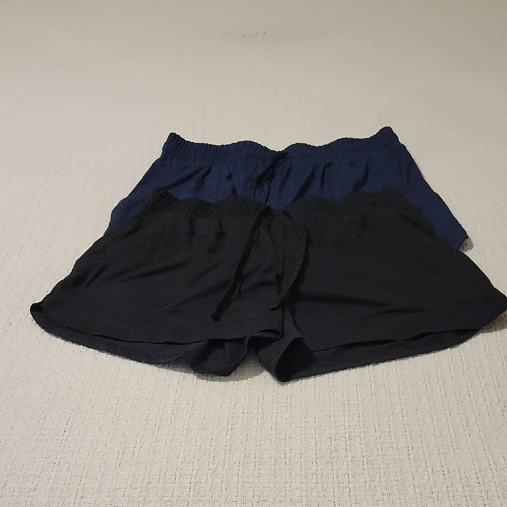 Women's Black and Blue Shorts Set